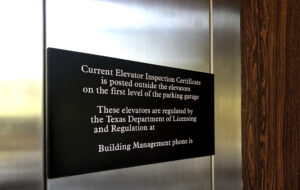 custom safety sign for elevator